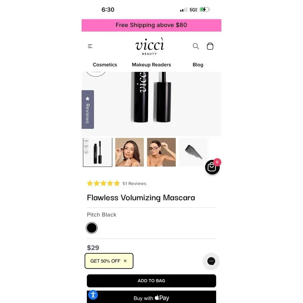 Volumizing Mascara Waterproof Long Lasting Smudge Proof Black Lash Lift Effect
